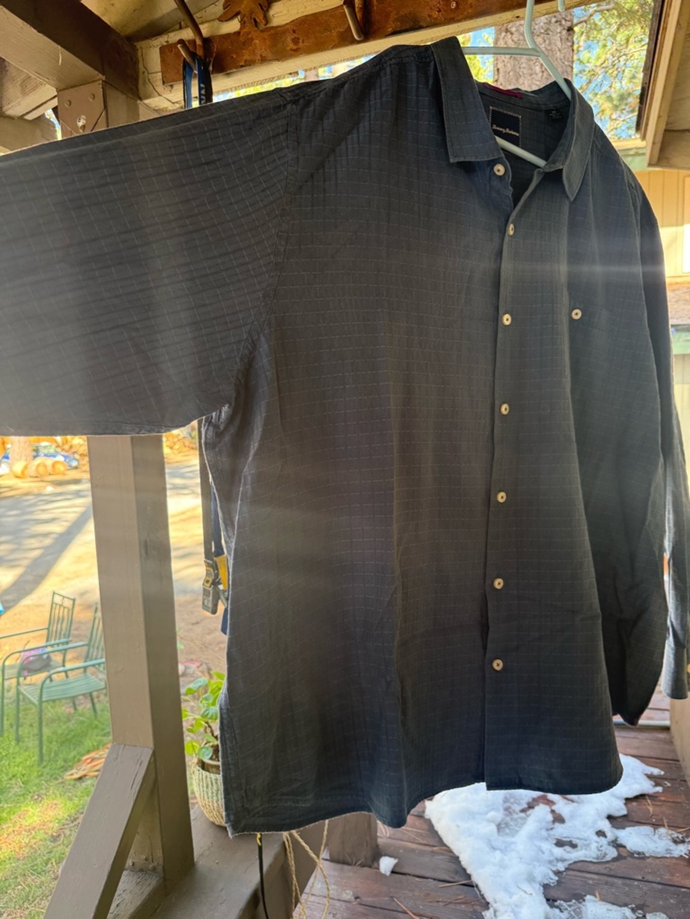 Tommy Bahama Men's Dark Blue Button-Up Dress Shirt